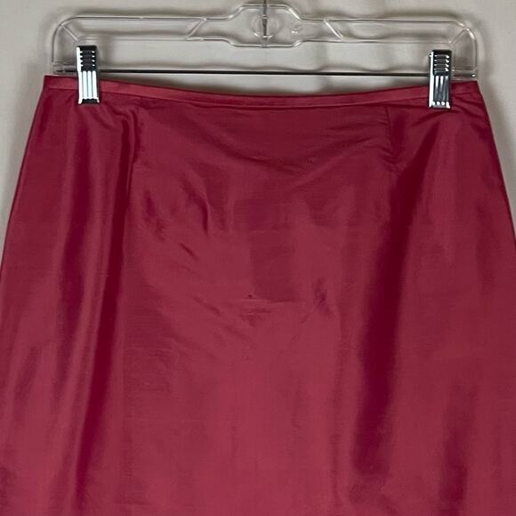 Lafayette 148 New York Pure Pink Silk Party Event Pencil Skirt NWOT Size 6 - Picture 2 of 12